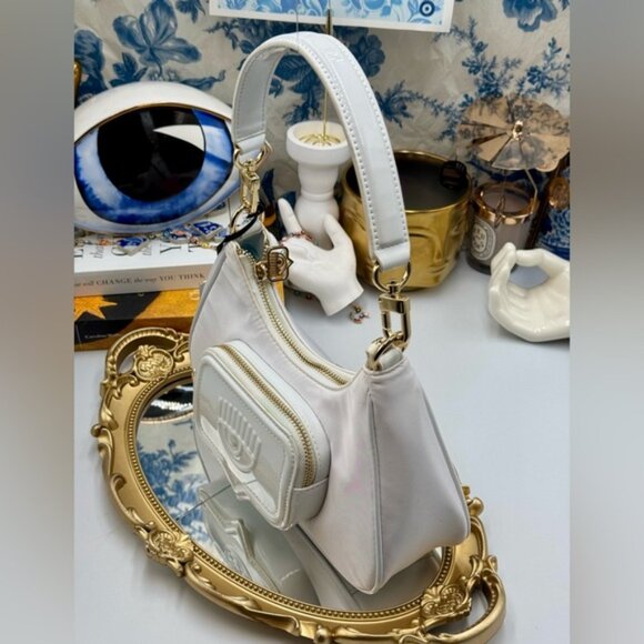 🆕 CHIARA FERRAGNI 🧿 NWT Vicky Eyelike Tote Bag - Borsa a Mano - White - Picture 7 of 16
